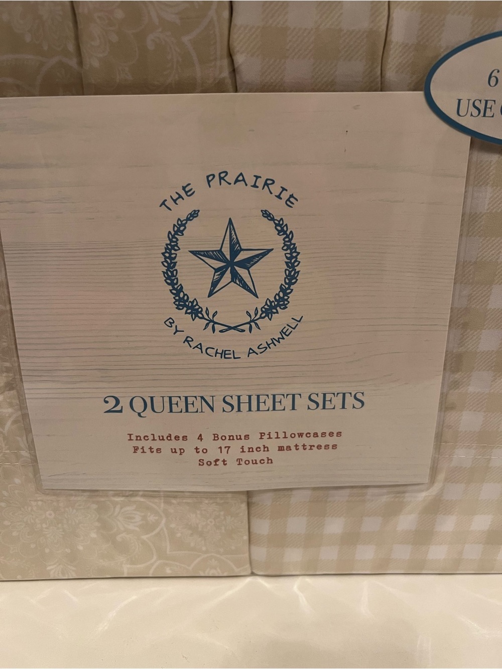 The Prairie 🛏️2-Pack Queen Sheet Sets in Beige Plaid & Floral